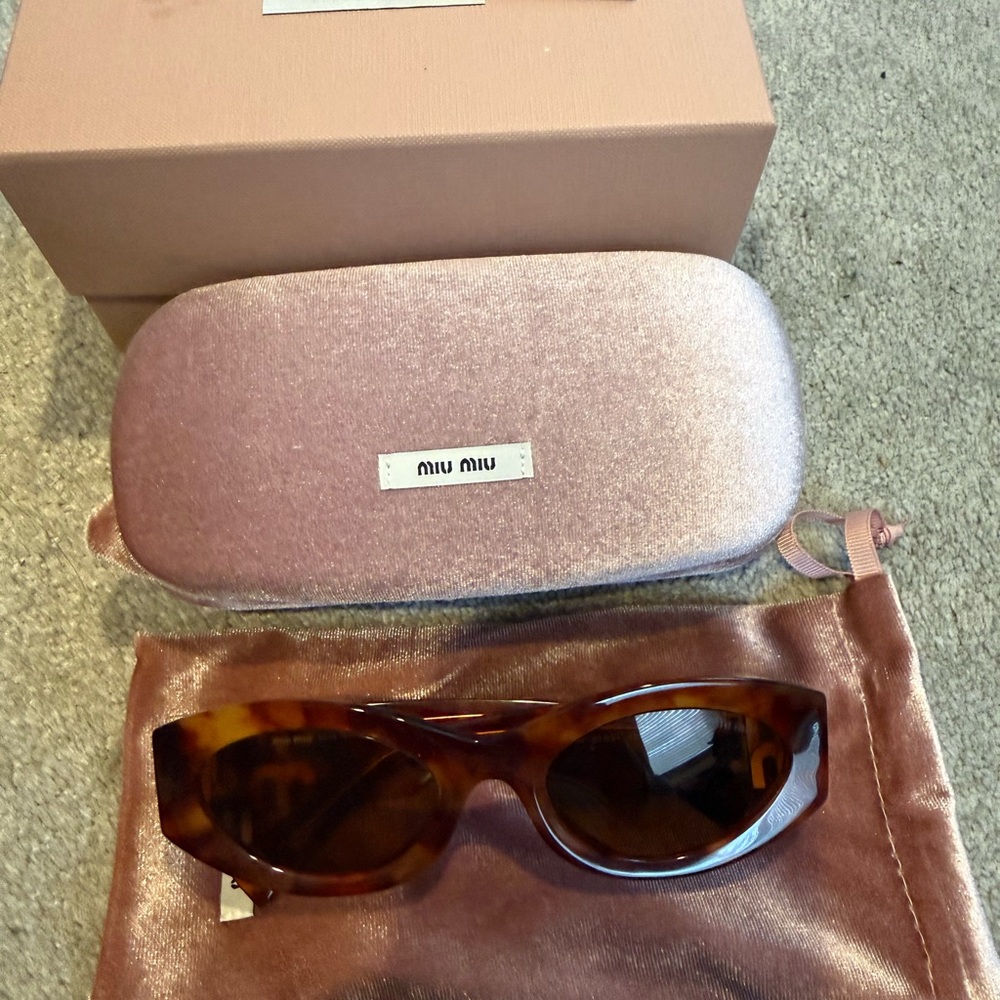 Miu Miu Logo Tortoise Sunglasses